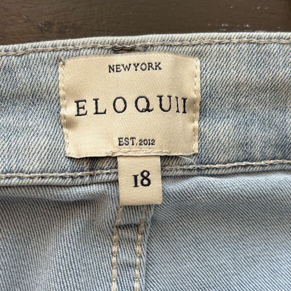 Eloquii Light Wash Straight Leg High Rise Plus Size Jeans Size 18 - Picture 8 of 10